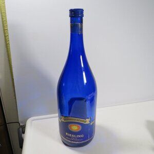 Schmitt Sohne Blue Riesling EMPTY 2002 Cobalt Blue Glass w Sun Label Wine